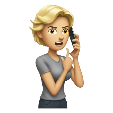 Moraine angry Woman talking on cell phone sticker