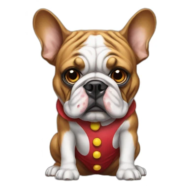 bulldog in a clown outfit sticker
