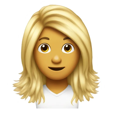 Rooster wearing a wig of long blonde human hair sticker