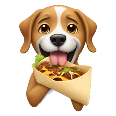 Dog eating burrito sticker