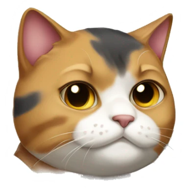 Fat calico cat with a shield  sticker