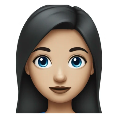 A girl with blue eyes and dark hair in a dress sticker