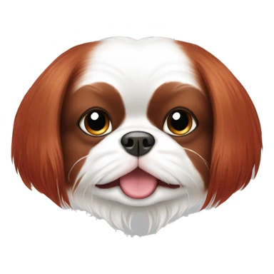 happy pretty white and red japanese chin face  sticker