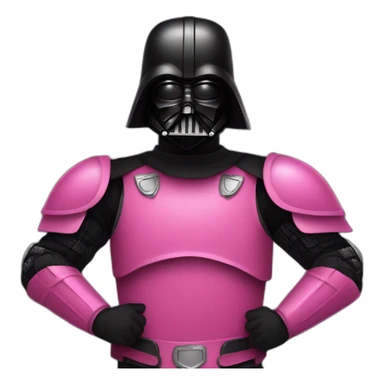 Dark vador wearing full pink armor sticker