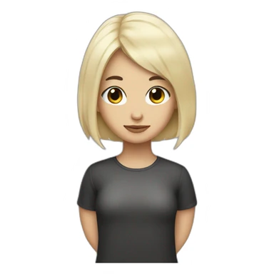 short bleached hair girl with very dark hair man sticker