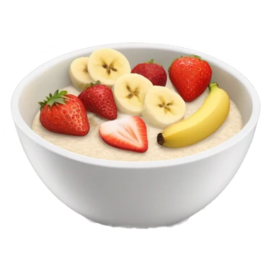 porridge in a pretty girly bowl with toppings like strawberry’s and bananas sticker