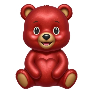 red glitter sweet bear Happy  sticker