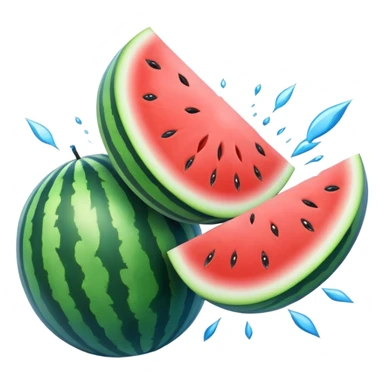 blue fruit ninja cuts watermelon sticker