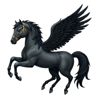 black flying horse Let him look upA sticker