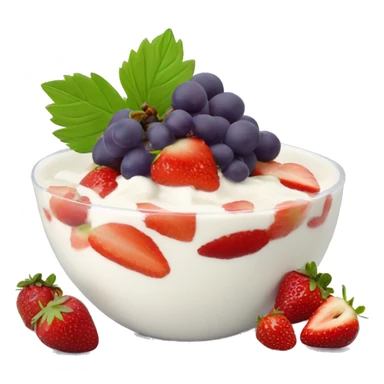 fruit yogurt bowl with strawberries and grapes sticker