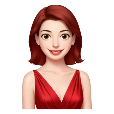Anne Hathaway in red dress sticker
