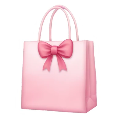 light pink shopping bag with bow sticker