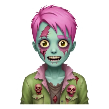 happy zoombie pink hair sticker