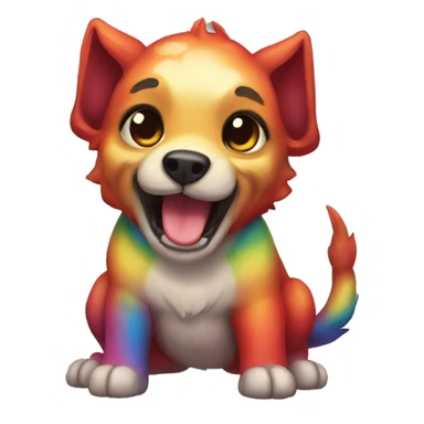 Cute rainbow Cerberus sticker