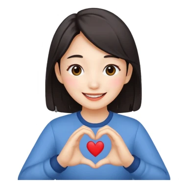Wonhee from illit making a heart with her hands sticker