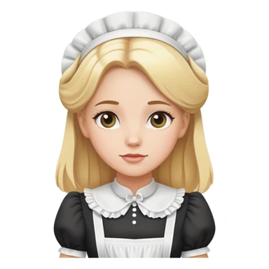 a white female with blond hair aned maid dress sticker