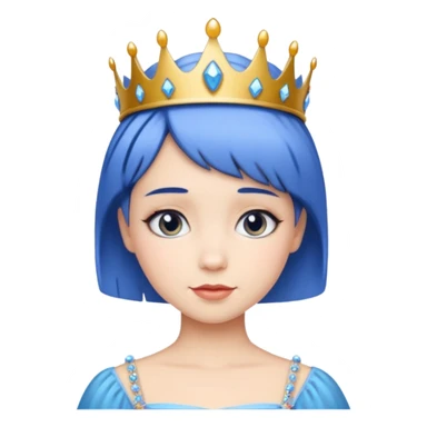 Princess with short blue hair sticker