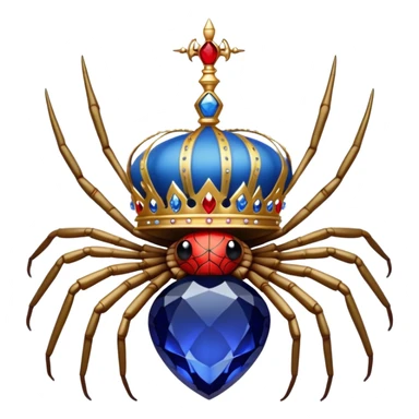 Bleu and red crown with a spider on it  sticker