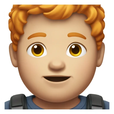 Fat little boy with a ginger hair sticker