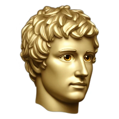 Laurel wreath on short hair serious napoleon bonaparte golden statue sticker