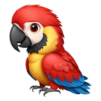 cinematic-cute-macaw-portrait-emoji,-head-tilted-playfully-and-inquisitively,-with-a-dazzling-red-plumage-and-round,-sparkling-eyes-filled-with-charm,-simplified-yet-irresistibly-adorable-features,-highly-detailed sticker