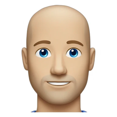 white man in his thirties shaved brown hairs blue eyes sticker