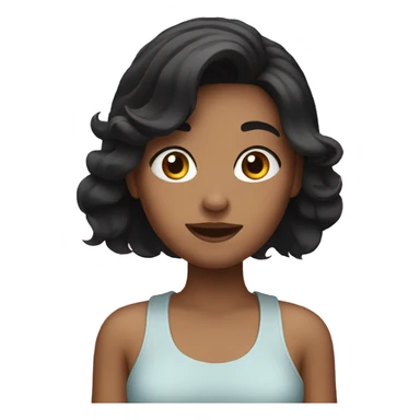 Girl black hair waving sticker