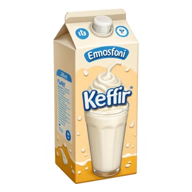 Fermented drinkable yoghurt-milk drink kefir in a tall carton   sticker