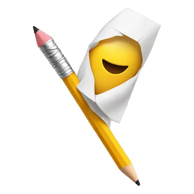 pencil with paper sticker