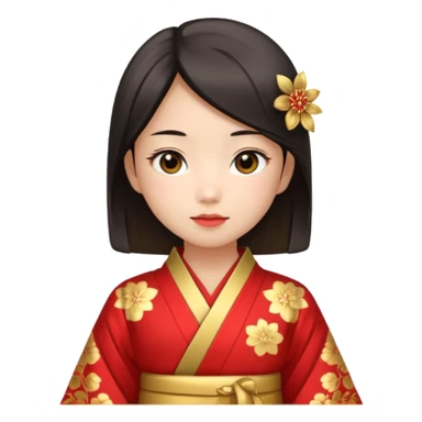 Asian girl wearing traditional Japanese clothes sticker