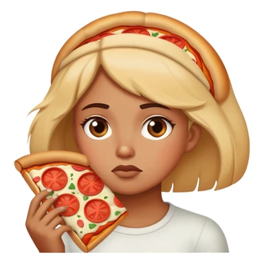 super super hungry girl thinking about pizza sticker