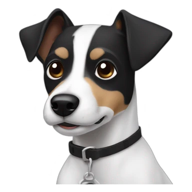 Black and white Jack russel with raise black ears sticker