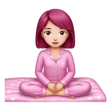 A beautiful, burgundy haired girl wearing pink pajamas sticker