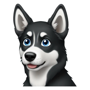 black husky boy with blue eyes sticker