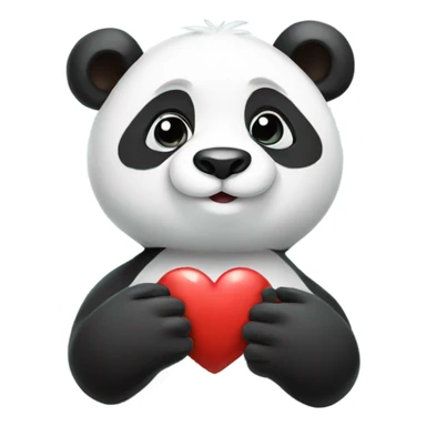Panda with heart in hands sticker