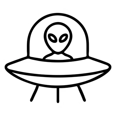 alien in ufo sticker