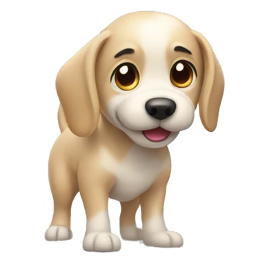 A dog looking over his shoulder and wagging his tail fast sticker