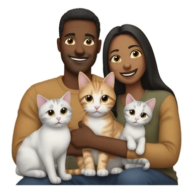 family photo with cats sticker