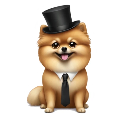 pomeranian in a suit sticker