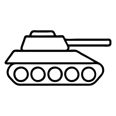 Ukrainian tank with tracks and angled armor, military vehicle sticker