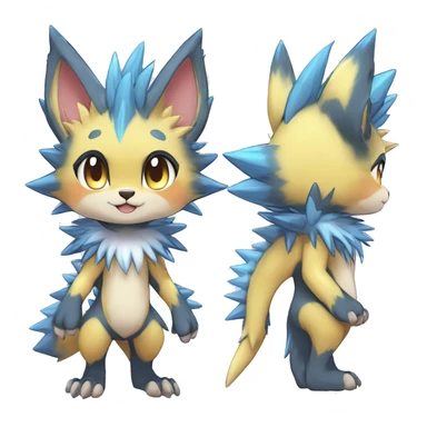 Anthro Scalie Spiky Cool Edgy Magical Shiny Colorful Pastel Sparkle Kemono-style Chibi Fantasy-Animal-Fakémon-Pokémon-Hybrid Fur Sona Aesthetic Full Body sticker