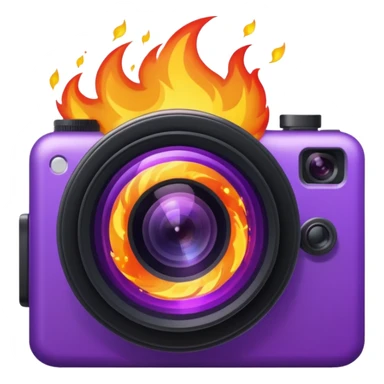 Glitter Fire Camera Purple sticker