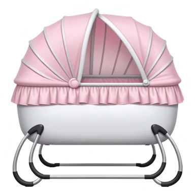 White and light pink empty bassinet for a baby sticker