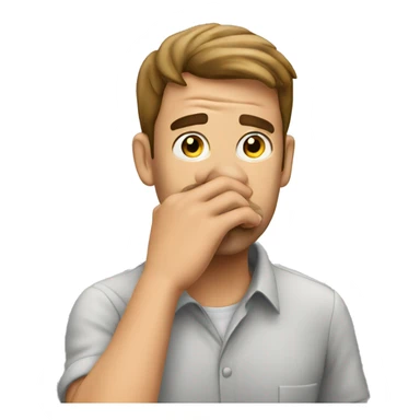 man covering nose smell bad sticker