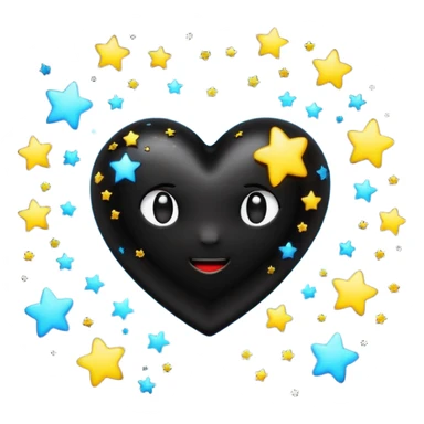 emo heart with shooting stars and dark sky sticker