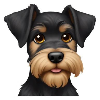 Black Schnauzer light brown around mouth puppy sticker