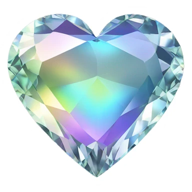 Heart shaped 56-carat iridescent diamond sticker