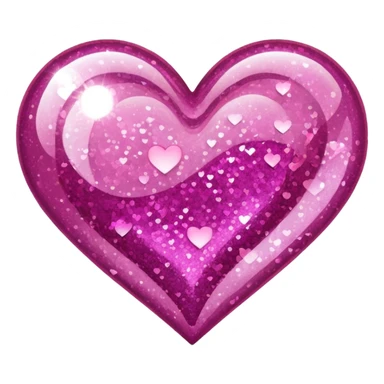 heart with heart-shaped glitter sticker