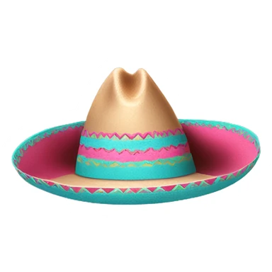 Realistic isolated pink and turquoise  sombrero  sticker
