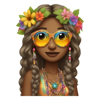 Hippie woman sticker
